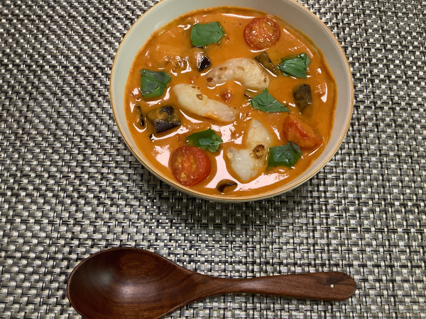 パプリカ＆大豆ポタージュのイタリア風スープ